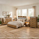 King Bedroom Set, Light Aspen Brown, 5pc w 2 NS, Dresser and Chest