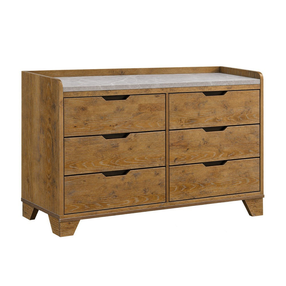 King Bedroom Set, Light Aspen Brown, 5pc w 2 NS, Dresser, Mirror