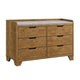 King Bedroom Set, Light Aspen Brown, 5pc w 2 NS, Dresser, Mirror