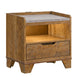 King Bedroom Set, Light Aspen Brown, 5pc w 2 NS, Dresser, Mirror