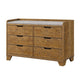 King Bedroom Set, Light Aspen Brown, 5pc w 2 NS, Dresser, Mirror