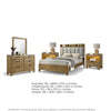 King Bedroom Set, Light Aspen Brown, 5pc w 2 NS, Dresser, Mirror