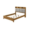 King Bedroom Set, Light Aspen Brown Gray, 4pc w 2 Nightstands, Dresser