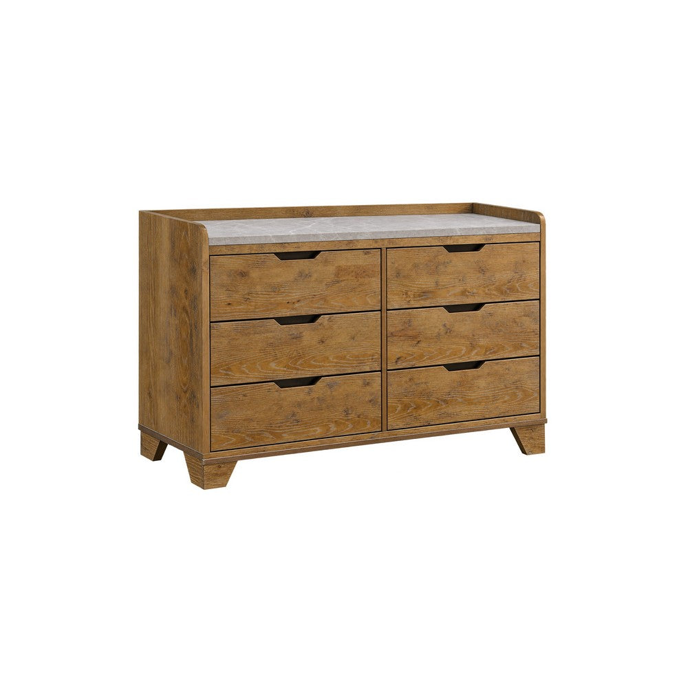 King Bedroom Set, Light Aspen Brown Gray, 4pc w 2 Nightstands, Dresser