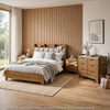 King Bedroom Set, Light Aspen Brown Gray, 4pc w 2 Nightstands, Dresser