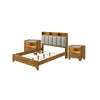 King Bedroom Set, Light Aspen Brown Gray, 3pc w 2 Nightstands