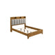 King Bedroom Set, Light Aspen Brown Gray, 3pc w 2 Nightstands