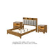 King Bedroom Set, Light Aspen Brown Gray, 3pc w 2 Nightstands