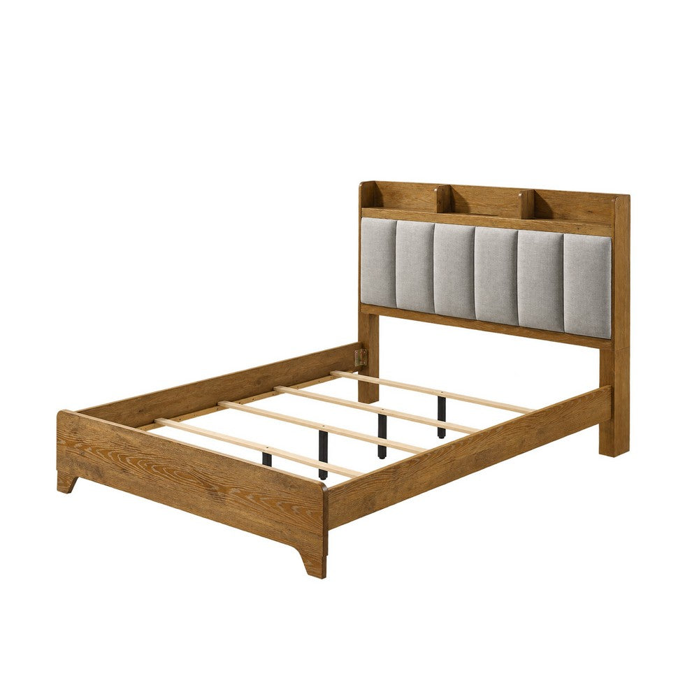 King Bedroom Set, Light Aspen Brown Gray, 2pc w Nightstand