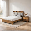 King Bedroom Set, Light Aspen Brown Gray, 2pc w Nightstand