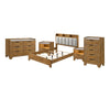 Queen Bedroom Set, Light Aspen Brown Gray, 5pc w 2 Nightstands, Chest