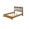 Queen Bedroom Set, Light Aspen Brown Gray, 5pc w 2 Nightstands, Chest