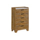 Queen Bedroom Set, Light Aspen Brown Gray, 5pc w 2 Nightstands, Chest