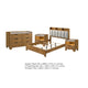 Queen Bedroom Set, Light Aspen Brown Gray, 4pc w 2 Nightstands, Dresser