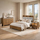 Queen Bedroom Set, Light Aspen Brown Gray, 4pc w 2 Nightstands, Dresser