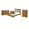 Queen Bedroom Set, Light Aspen Brown Gray, 4pc w Nightstand, Dresser
