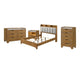 Queen Bedroom Set, Light Aspen Brown Gray, 4pc w Nightstand, Dresser