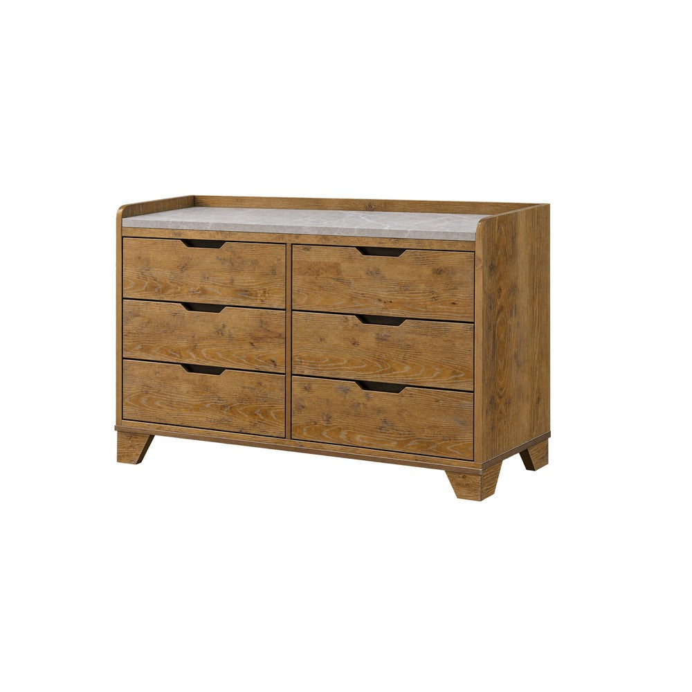 Queen Bedroom Set, Light Aspen Brown Gray, 4pc w Nightstand, Dresser