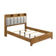 Queen Bedroom Set, Light Aspen Brown Gray, 3pc w 2 Nightstands