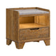Queen Bedroom Set, Light Aspen Brown Gray, 3pc w 2 Nightstands