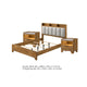 Queen Bedroom Set, Light Aspen Brown Gray, 3pc w 2 Nightstands