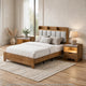 Queen Bedroom Set, Light Aspen Brown Gray, 3pc w 2 Nightstands