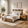 Queen Bedroom Set, Light Aspen Brown Gray, 2pc w Nightstand