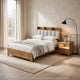Queen Bedroom Set, Light Aspen Brown Gray, 2pc w Nightstand