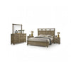 Queen Bedroom Set, Panel Design, Antique Oak Brown, 5pc w 2 Nighstands