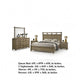 Queen Bedroom Set, Panel Design, Antique Oak Brown, 5pc w 2 Nighstands
