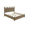 Queen Bedroom Set, Panel Design, Antique Oak Brown, 4pc w 2 Nighstands