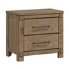 Queen Bedroom Set, Panel Design, Antique Oak Brown, 4pc w 2 Nighstands