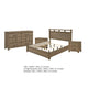 Queen Bedroom Set, Panel Design, Antique Oak Brown, 4pc w 2 Nighstands