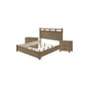 Queen Bedroom Set, Panel Design, Antique Oak Brown, 3pc w 2 NS