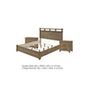 Queen Bedroom Set, Panel Design, Antique Oak Brown, 3pc w 2 NS