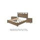 Queen Bedroom Set, Panel Design, Antique Oak Brown, 3pc w 2 NS