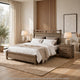 Queen Bedroom Set, Panel Design, Antique Oak Brown, 3pc w 2 NS