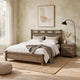 Queen Bedroom Set, Panel Design, Antique Oak Brown, 2pc w NS