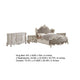 King Bedroom Set, Gray White, 4pc w 2 Nightstands, Dresser