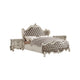 King Bedroom Set | Upholstered Design | Gray White | 3pc w 2 Nightst&s