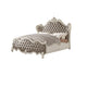 King Bedroom Set | Upholstered Design | Gray White | 3pc w 2 Nightst&s