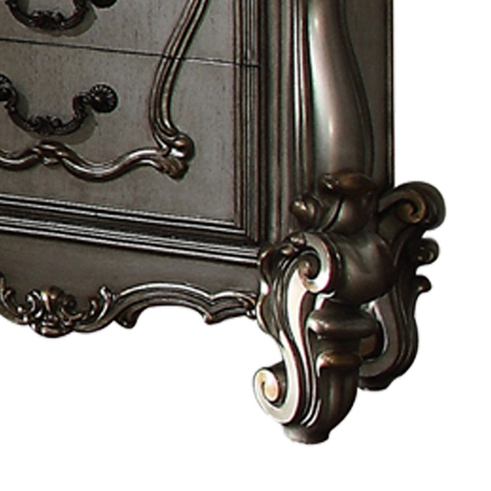 2pc Queen Bedroom Set, Silver and Gray, Nightstand