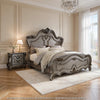 2pc Queen Bedroom Set, Silver and Gray, Nightstand