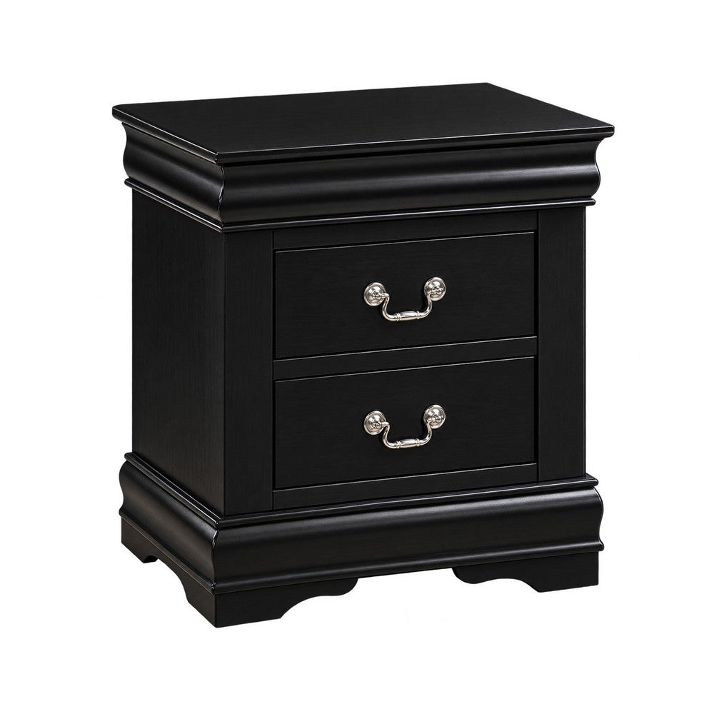 3pc King Bedroom Set, Black, 2 Nightstands