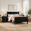 3pc King Bedroom Set, Black, 2 Nightstands