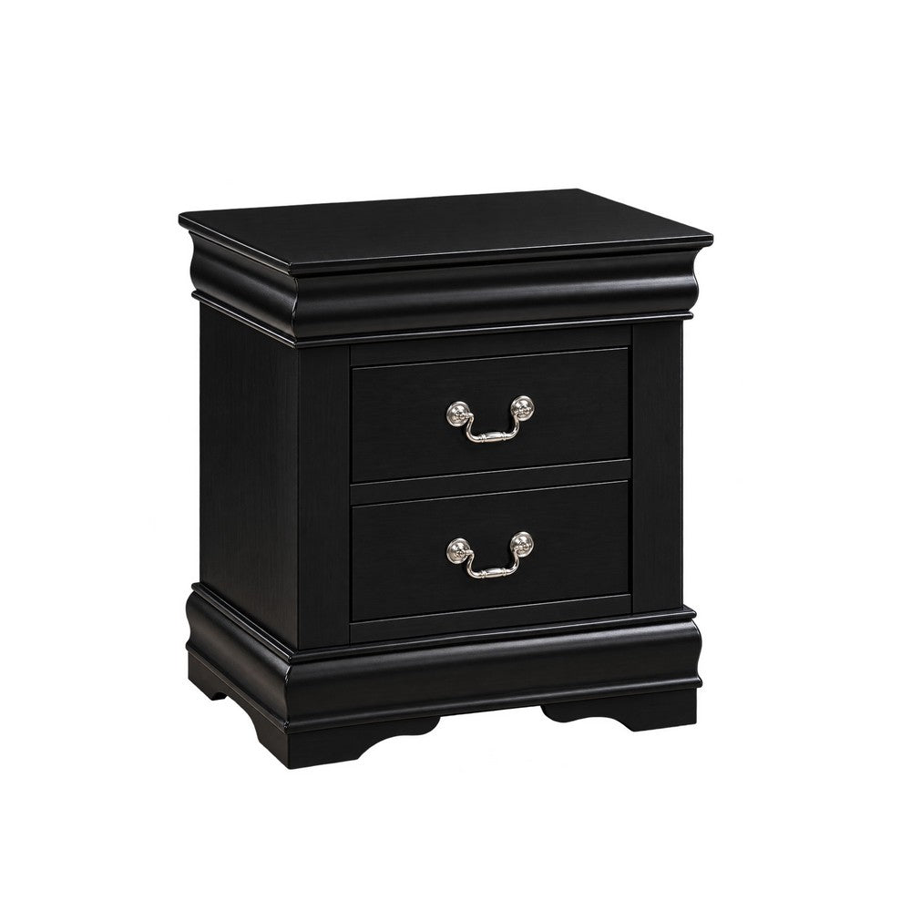 2pc King Bedroom Set, Black, Nightstand