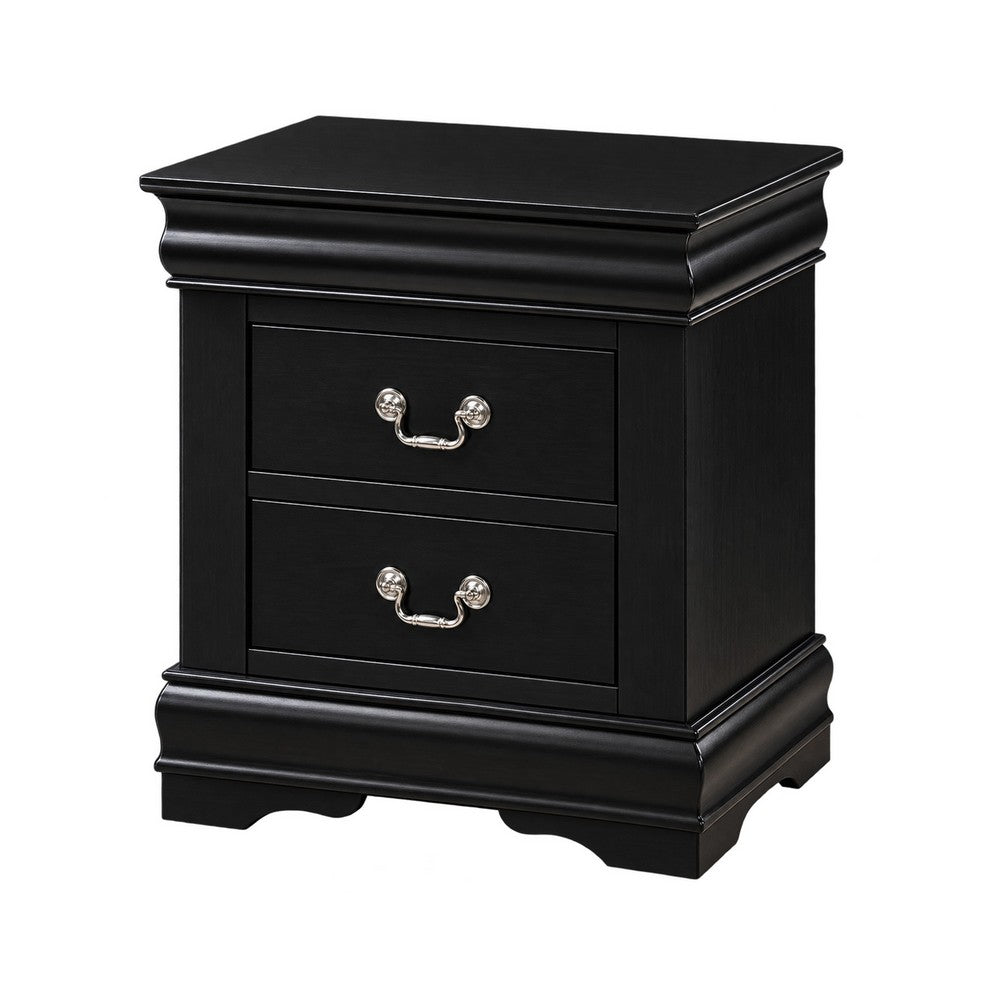 2pc King Bedroom Set, Black, Nightstand