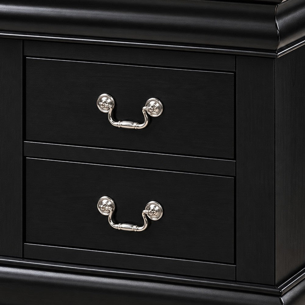 2pc King Bedroom Set, Black, Nightstand