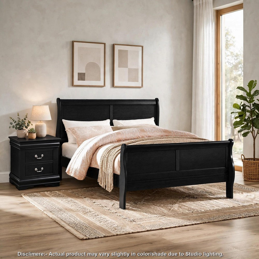 2pc King Bedroom Set, Black, Nightstand