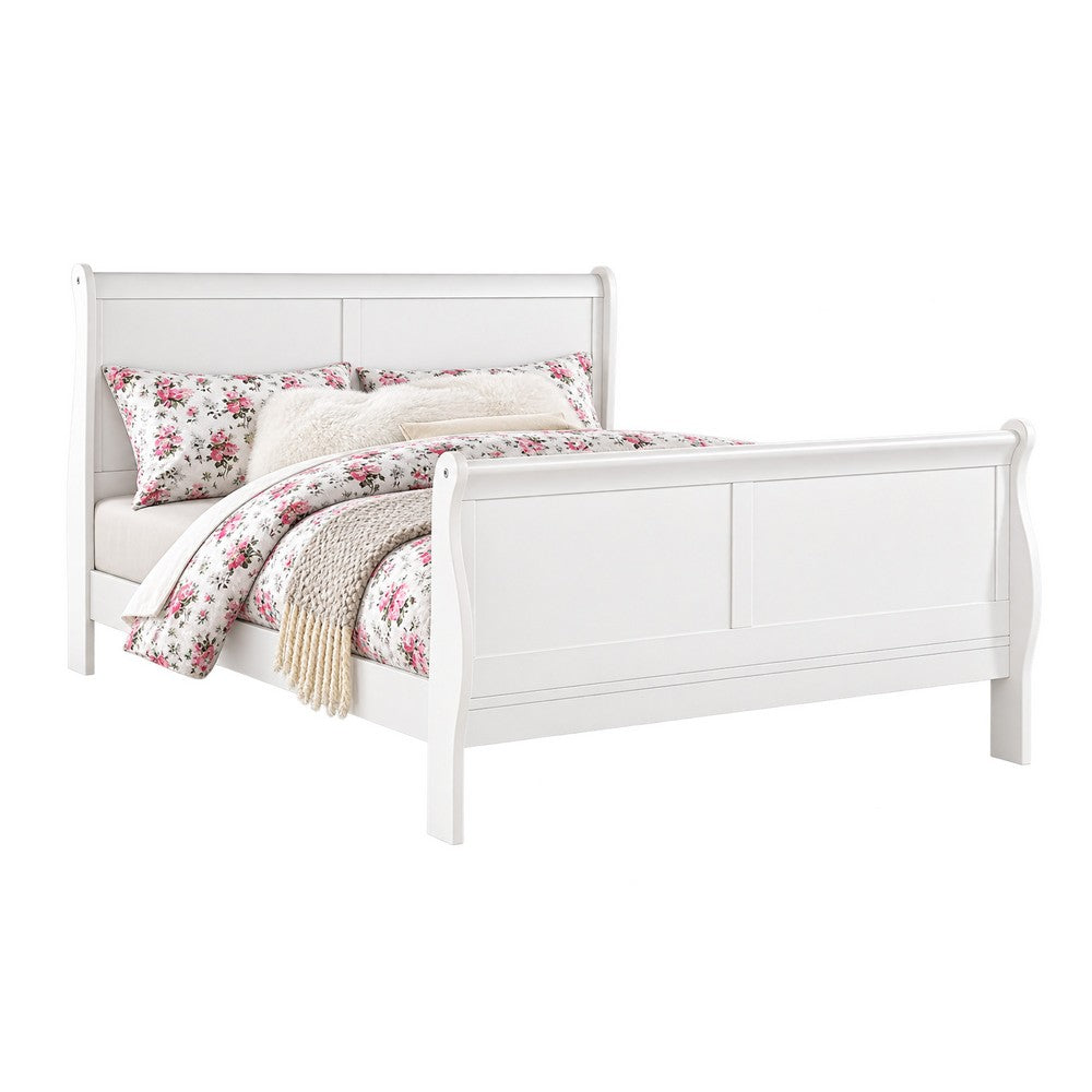 3pc King Bedroom Set, White, 2 Nightstands